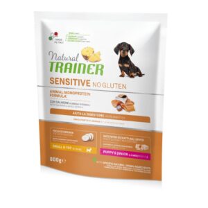 NATURAL TRAINER DOG SENSITIVE NO GLUTEN PUPPY&JUNIOR MINI SALMON (LAŠIŠA), 800 G