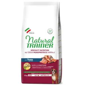 NATURAL TRAINER ADULT DOG SENSITIVE NO GRAIN M/M TROUT upėtakis 12kg