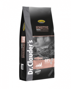 DR. CLAUDER'S SENSITIVE JUNIOR subalansuotas sausas maistas su lašiša ir ryžiais šunims 20kg