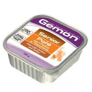 Gemon all breeds senior visavertis konservuotas paštetas senyviems šunims su vištiena ir kalakutiena 300g