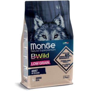 Monge BWild adult sausas pašaras (žąsiena) 2,5kg