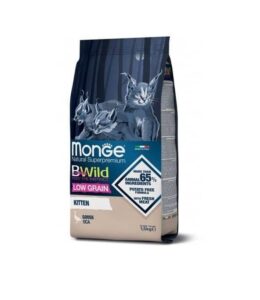 Monge BWild Kitten visavertis pašaras jauniems kačiukams su žąsiena 1,5kg