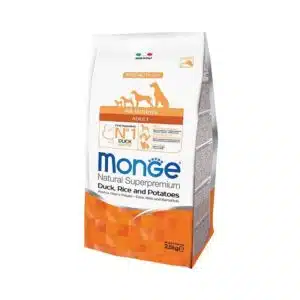 Monge adult sausas pašaras (antiena, ryžiai, bulvės) 12kg