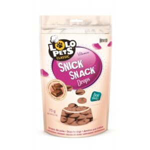 LOLO Pets SNICK SNACK šokolado skonio lašeliai šunims su vitaminais 75 g