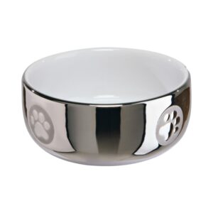 TRIXIE  Dubenėlis, keramika, 0.3 l, ø 11 cm, sidabrinis-baltas