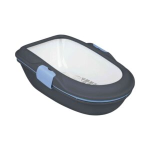 TRIXIE Berto kačių tualetas su kraštais ir atskyrimo sistema 39x22x59cm, pilkas/pastelinis