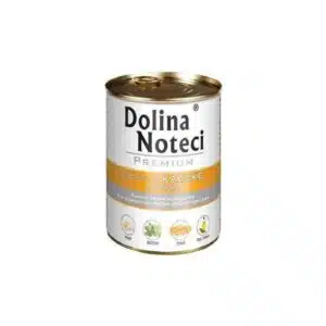 Visavertis konservuotas pašaras visų veislių suaugusiems šunims Dolina Noteci PREMIUM su antiena ir moliūgu 400 g