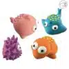 CROCI Sealife Mix lateksiniai žaislai 5-6 cm jūros gyvūnai 2 vnt – priežiūros priemonė šunims