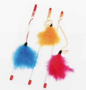 CROCI Žaislas katei lazdelė su plunksnomis 46.5cm 3vnt