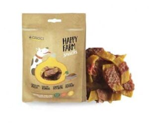 HAPPY FARM skanėstai šunims su antiena ir moliūgais, 80g