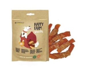 HAPPY FARM skanėstai šunims su vištiena ir saldžiomis bulvėmis, 80g