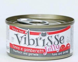 VIBRISSE konservai katėms su tunu ir krevetėmis drebučiuose 70g 12vnt (24)