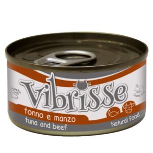 VIBRISSE konservai katėms su tunu ir jautiena padaže 70g 12vnt (24)