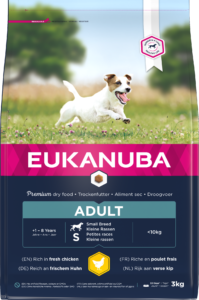 Eukanuba Small Breed Adult Chicken - Aktyviems suaugusiems mažų veislių šunims, gausu šviežios vištienos