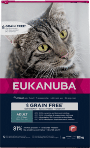 Eukanuba Grain Free Adult Salmon 10kg - Begrūdis* sausas kačių ėdalas suaugusioms katėms, gausu lašišos