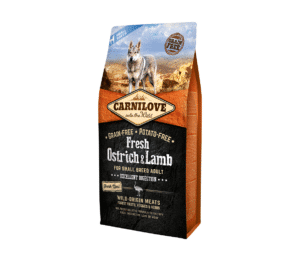 Carnilove Fresh Ostrich&Lamb for small breed adult sausas maistas mažų veislių šunims su strutiena ir ėriena 1,5 kg