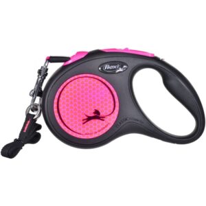 FLEXI New Neon Tape rožinis pavadėlis M-5m iki 25kg