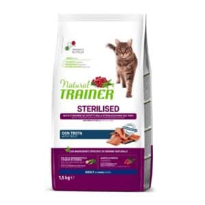 NATURAL TRAINER Cat adult Sterilised su upėtakiu 1.5kg