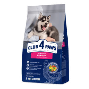 CLUB 4 PAWS Premium visavertis sausas maistas visų veislių šuniukams su dideliu kiekiu vištienos, 2 kg