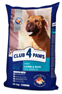 CLUB 4 PAWS Premium visavertis sausas maistas suaugusiems visų veislių šunims su ėriena ir ryžiais, 14 kg