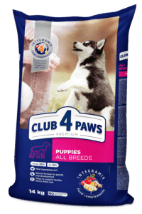 CLUB 4 PAWS Premium visavertis sausas maistas visų veislių šuniukams su didelių kiekiu vištienos, 14 kg