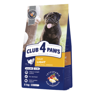 CLUB 4 PAWS Premium visavertis sausas maistas suaugusiems, mažų veislių, sterilizuotiems ir turintiems polinkį į nutukimą šunims su dideliu kiekiu kalakutienos „LIGHT“, 5kg