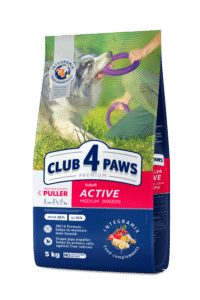 CLUB 4 PAWS Premium visavertis sausas maistas suaugusiems aktyviems, vidutinių veislių šunims "Active", 5 kg