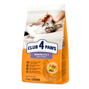 CLUB 4 PAWS Premium visavertis sausas maistas suaugusioms katėms gyvenančioms patalpose "Indoor 4 in 1", 2 kg
