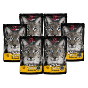 ALPHA SPIRIT WET putėsiai sterilizuotoms katėms su vištiena 85g 6vnt