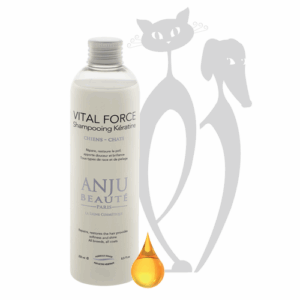 ANJU VITAL FORCE, minkštinantis kailį ir suteikiantis blizgesio šampūnas šunims ir katėms - 2.5L