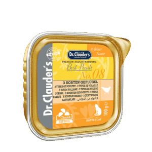 DR. CLAUDER'S drėgnas maistas katėms su trijų rūšių paukštiena padaže
