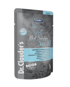 DR. CLAUDER'S drėgnas maistas katėms su silke, krevetėmis ir chia sėklomis