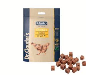 DR. CLAUDER’S TRAINEE SNACK, vytintos vištienos skanėstai kubeliais šunims ir katėms 80g - 500g