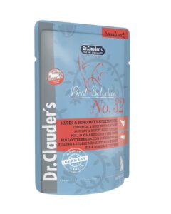 DR. CLAUDER'S drėgnas maistas katėms su vištiena, jautiena ir katžole, 85g