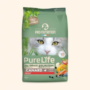 PRO-NUTRITION Pure Life Adult cat duck  sausas maistas suaugusioms katėms su antiena 8 kg
