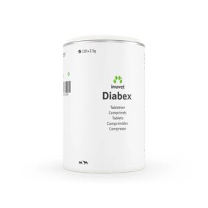 Inuvet Diabex papildas skirtas reguliuoti cukraus kiekį kraujyje šunims ir katėms 60 tab.