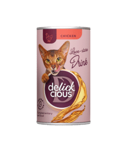 DELICKCIOUS gėrimas su vištiena. Pašaro papildas suaugusioms katėms, 0,14 kg