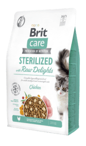 Brit Care Cat Sterilized with Raw Delights sausas pašaras katėms