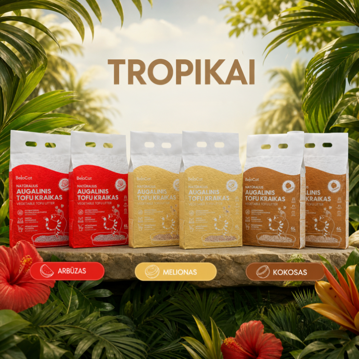 BeloCat TOFU Tropikai rinkinys – 6 vnt. x 6 L BeloCat TOFU Tropikai rinkinys – 6 vnt. x 6 L