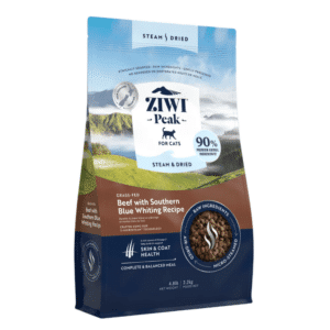 Ziwi Peak Steam&Dried Cat Beef with Southern Blue Whiting sausas pašaras katėms