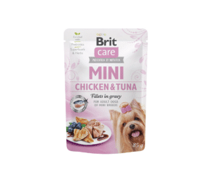 Brit Care Mini konservuotas pašaras šunims maiš. Chicken&Tuna fillets in gravy