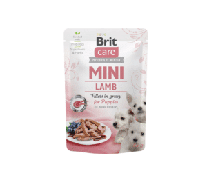 Brit Care Mini konservuotas pašaras šunims maiš. Puppy Lamb fillets in gravy