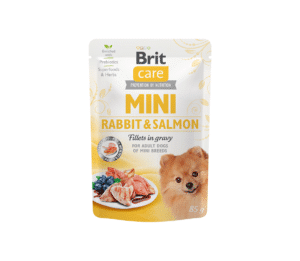 Brit Care Mini konservuotas pašaras šunims maiš. Rabbit&Salmon fillets in gravy
