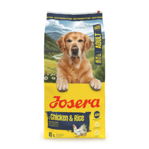 Josera Adult Chicken and Rice M/M sausas pašaras vidutinių ir didelių veislių šunims su vištiena ir ryžiais, 12,5 kg – Josera pakuotė