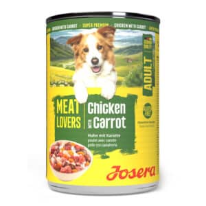 Josera Meat Lovers Menu Chicken with Carrot konservai šunims su vištiena ir morkomis, 6 x 400 g – Josera pakuotė