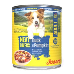 Josera Meat Lovers Menu Duck with Pumpkin konservai šunims su antiena ir moliūgais, 6 x 800 g – Josera pakuotė