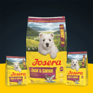 Josera MiniJunior Duck + Salmon sausas pašaras mažų veislių jauniems šunims su antiena ir lašiša, 3 kg – Josera pakuotė – vaizdas 2