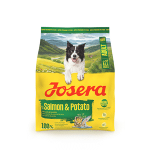 Josera Salmon + Potato A/S begrūdis sausas pašaras šunims su lašiša ir bulvėmis, 900 g – Josera pakuotė