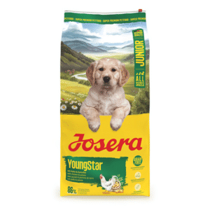 Josera Young Star begrūdis sausas pašaras jauniems šunims su paukštiena, 12,5 kg – Josera pakuotė