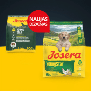 Josera Young Star begrūdis sausas pašaras jauniems šunims su paukštiena, 900 g – Josera pakuotė – vaizdas 3